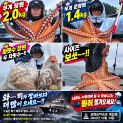 삼천포문어낚시｜2kg 대왕문어에 1.4kg까지! 무게·마릿수 장원 싹쓸이 3관왕 탄생 #삼천포박프로 #흑진호